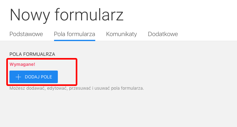 dodawanie pól do formularza